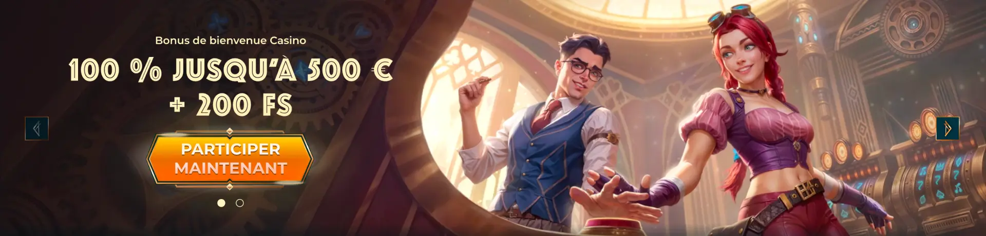 100% jusqu’à 500€ + 200 Free Spins